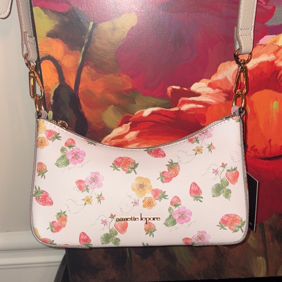 NWT Nanette Lepore Floral Shoulder Bag - Cream and Pink adorable 🥰 - Picture 4 of 15